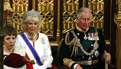 Princ Charles se svou enou Kamilou ve Westminsterském paláci bhem královnina...