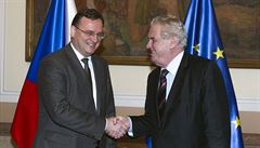 Prezident Miloš Zeman s Petrem Nečasem po zasedání vlády | na serveru Lidovky.cz | aktuální zprávy