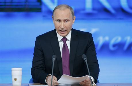 TIsková konference ruského prezidenta Vladimira Putina.