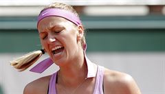 Petra Kvitová slaví postup do osmifinále Roland Garros.