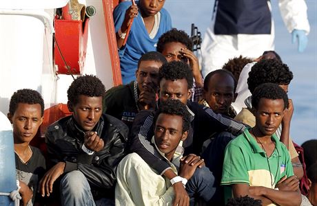 Uprchlíci na italské lodi