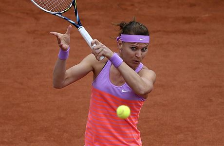 Lucie afáová bhem osmifinále French Open.