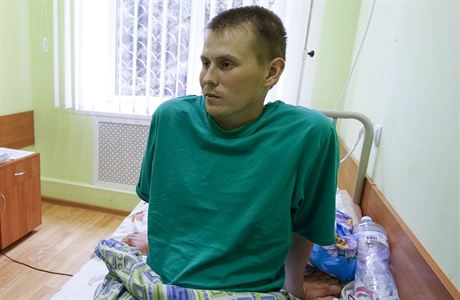 Alexandr Alexandrov, ruský voják zajatý na ukrajinském území, v nemocnici.