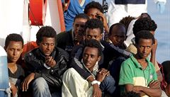 Uprchlíci na italské lodi