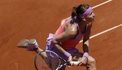 Lucie afáová bhem semifinále Roland Garros proti An Ivanoviové ze Srbska.