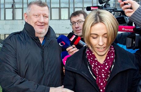 Karolína Babáková se svým klientem Ivem Rittigem 14. února 2014 u praského...