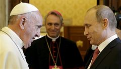 Ruský prezident Vladimír Putin na návtv papee ve Vatikánu.
