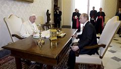 Vladimir Putin na vatikánské návtv u papee Frantika.