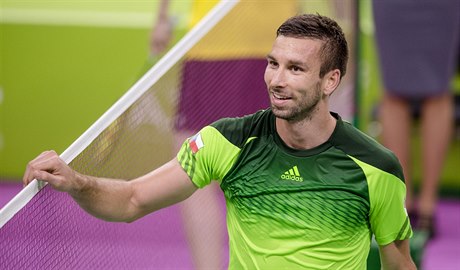 eský badmintonista Petr Koukal na Evropských hrách v Baku.