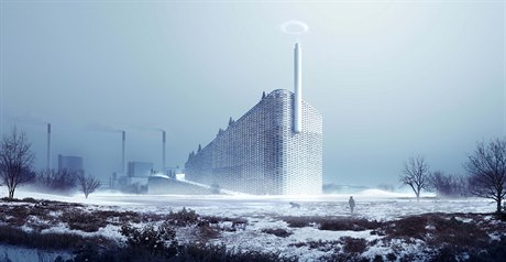 Vizualizace spalovny odpadu v Kodani podle návrhu studia BIG Architects.