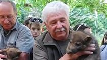 Václav Chaloupek pokřtil vlky v plzeňské zoo.