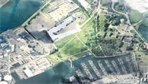 Vizualizace spalovny odpadu v Kodani podle nvrhu studia BIG Architects.