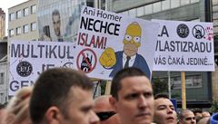 Demonstrace Stop islamizaci Evropy se konala 20. ervna na Námstí SNP v...