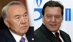 Nursultan Nazarbajev (vlevo) a Gerhard Schröder. | na serveru Lidovky.cz | aktuální zprávy