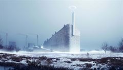 Vizualizace spalovny odpadu v Kodani podle návrhu studia BIG Architects.