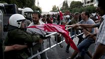 V Athénách ve čtvrtek demonstrovali odpůrci eura.