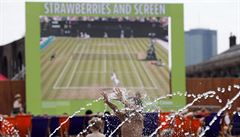 Osvení pi sledování Wimbledonu v Londýn.