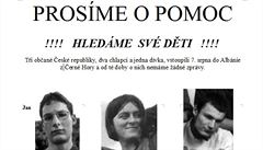 Leták s informacemi o zmizelých turistech.