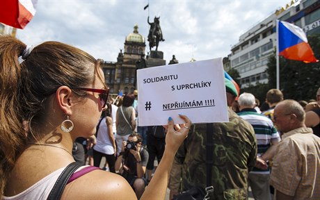 Nkolik set demonstrant na horní stran Václavského námstí.