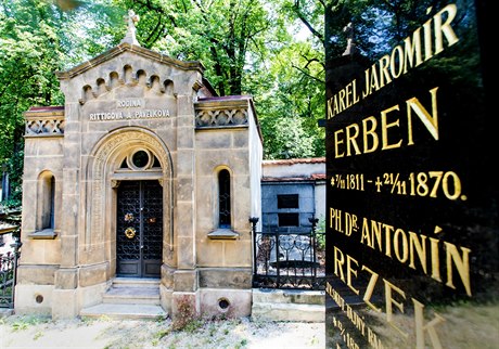 Rodinná hrobka Ivo Rittiga se nachází pímo vedle hrobu Karla Jaromíra Erbena.
