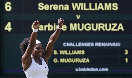 Je to tam. Serena Williamsová vyhrála poesté v kariée Wimbledon.