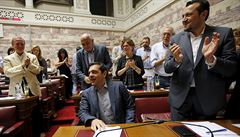 ecký premiér Tsipras na zasedání vládnoucí strany SYRIZA