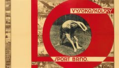 Vysokokolský sport Brno. Plakát z roku 1928.
