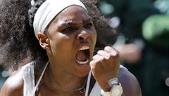 Serena Williamsová se raduje ze zisku první sady.