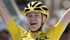 Chris Froome jásá po triumfu v desáté etap Tour de France.