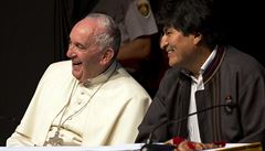 Pape Frantiek a bolivijský prezident Evo Morales.