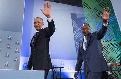 Obama a keský prezident Uhuru Kenyatta.