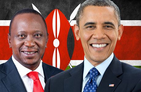 Keňský prezident Uhuru Kenyatta a jeho americký protějšek Barack Obama.