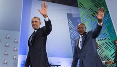 Obama a keský prezident Uhuru Kenyatta.