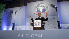 Obama bhem ekonomické konference pronáí svou e.