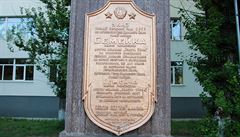 Pomník na Pukinov promenád ve Slavjansku.