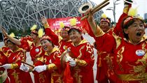 Radost v Pekingu - vítězného kandidátského města na pořádání zimní olympiády v...