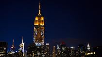 Empire State Building a projekce tygra.