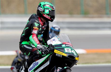 esk motocyklov zvodnk Jakub Kornfeil na okruhu v Brn.