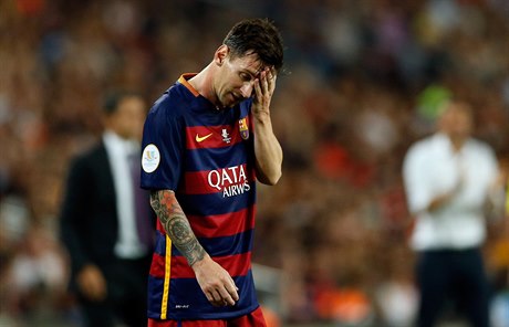 Zklamaný Lionel Messi.