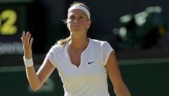 Zklamaná Petra Kvitová ve Wimbledonu.