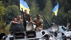 Ukrajintí vojáci se úastní vojenského výcviku u ytomyru.