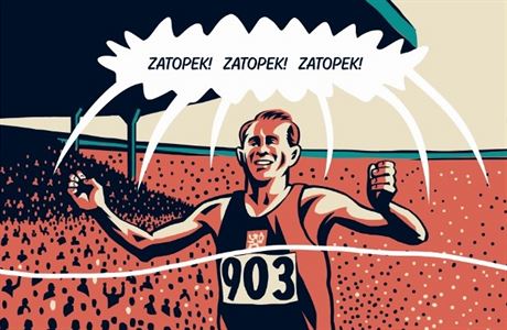 Ukázka z komiksu  Emilu Zátopkovi.