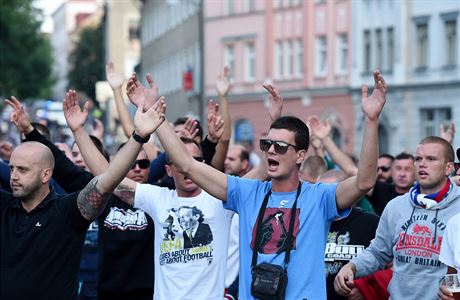 Fanouci Hajduku Split na pochodu Libercem.