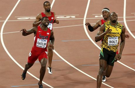 Hvzdní sprintei Usain Bolt a Justin Gatlin.