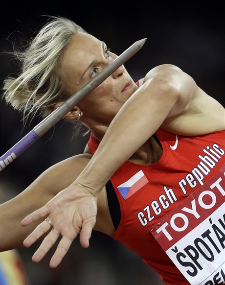 Barbora potáková v kvalifikaci na atletickém MS v Pekingu.