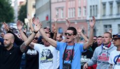 Fanouci Hajduku Split na pochodu Libercem.