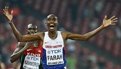 Britský vytrvalec Mo Farah práv vyhrál bh na 10 kilometr.