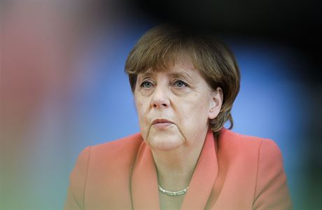 Angela Merkelov pi konferenci v Berln.