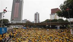 Masové protesty v Kuala Lumpur trvají u druhý den.