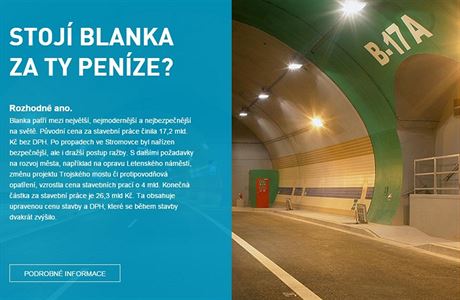 Firma Metrostav vysvětluje. že tunel Blanka není tunel.